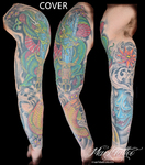 mark-tattoo-torrejon-ardoz-madrid-cover-brazo-japones-dragon-espada-hannya-koi-flores-color